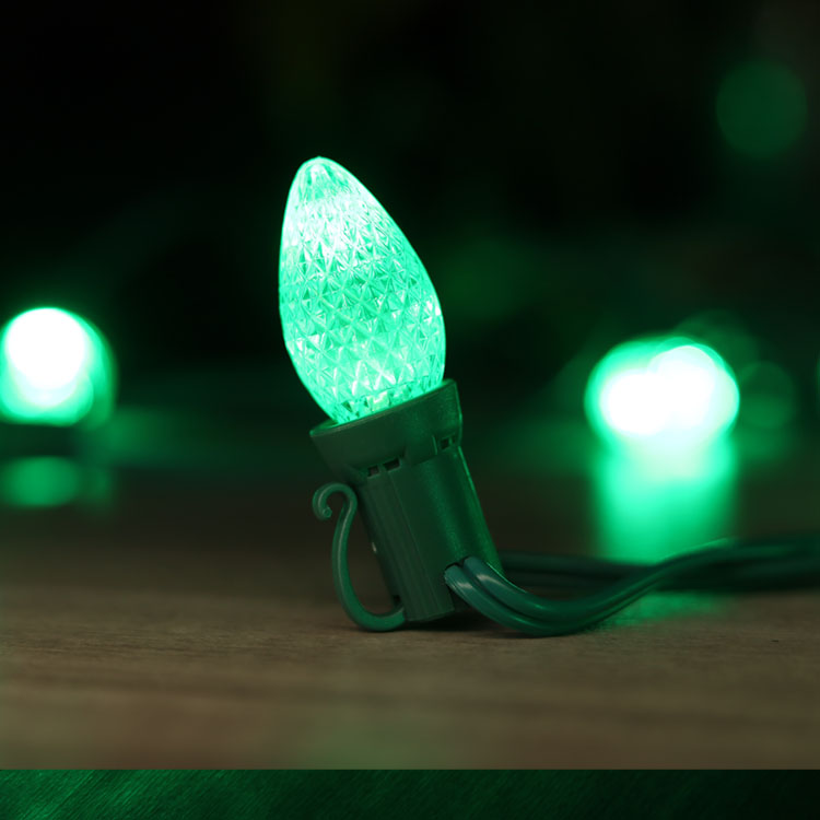 C7 Minleon LED Replacement Bulbs Green Christmas Bulb UL Waterproof Outdoor