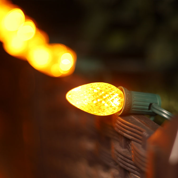 C7 Minleon LED Replacement Bulbs Yellow Christmas Bulb UL Outdoor Use Waterproof