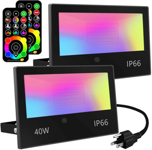 40W Outdoor RGB LED Flood Light with Remotes